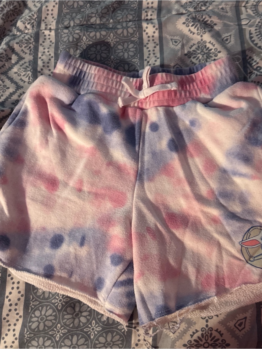 Star Wars Pink & Purple Tie-Dye Kids Lounge Shorts